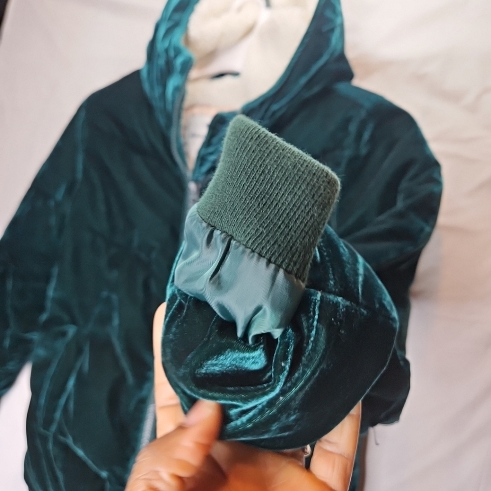 Abercrombie & Fitch Green Hooded Jacket Puffer Coat AF Size 11/12 - Picture 6 of 16